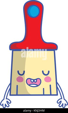 kawaii cute funny brush object Stock Vector