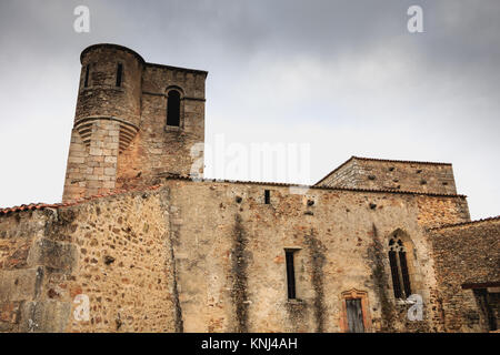 ORADOUR SUR GLANE, FRANCE - December 03, 2017 : outside view of the church where the women and children were burned during the massacre of the village Stock Photo