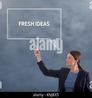 FRESH IDEAS Business Concept. Business Woman Graphic Concept Stock Photo