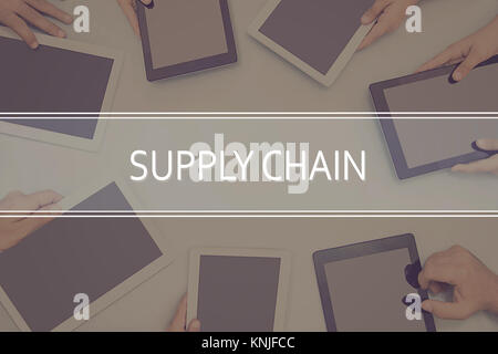 SUPPLY CHAIN CONCEPT Business Concept. Stock Photo