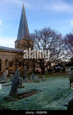 Almondsbury, Gloucestershire. 12th Dec, 2017. UK Weather. Frosty morning in the South Gloucesteshire village of Almondsbury. St Mary's Church Credit: Mr Standfast/Alamy Live News Stock Photo