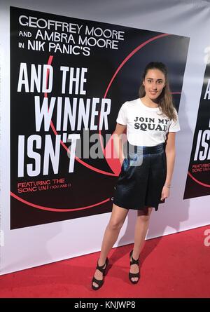 Hollywood, California, USA. 8th Dec, 2017. I15943CHW.Geoffrey Moore and Ambra Moore Presents ''AND THE WINNER ISN'T-DOCUMENTARY'' Los Angeles Premiere.Laemmle Music Hall Theatre, Beverly Hills, CA, USA.12/08/2017.AMBRA MOORE - PRODUCER . © Clinton H.Wallace/Photomundo International/ Photos Inc Credit: Clinton Wallace/Globe Photos/ZUMA Wire/Alamy Live News Stock Photo