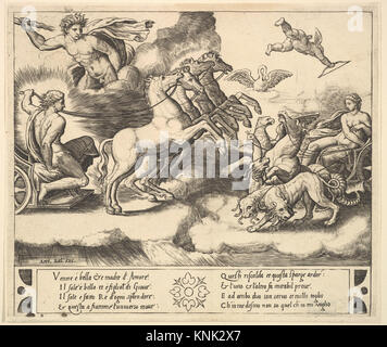 A classical artwork depicting the chariot of Apollo, illustrating ...
