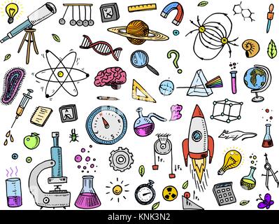 engraved hand drawn in old sketch and vintage style. scientific formulas and calculations in physics and mathematics, chemistry and biology or astronomy on whiteboard. Education and Science. Stock Vector