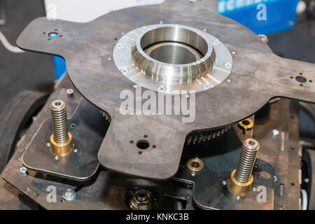 Part of handmade construction of electronic components. Robotics concept Stock Photo