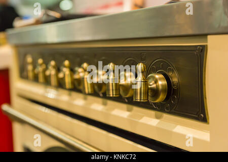 Close up of gas range oven in a shop Stock Photo