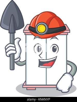 Miner cabinet character cartoon style Stock Vector