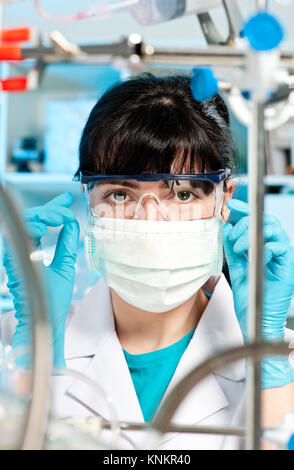Young medical student in protective wear Stock Photo