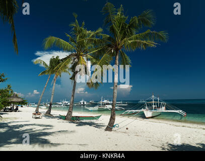 A beautiful tropical island. Tour boats.Malapascua - Philippines Stock Photo