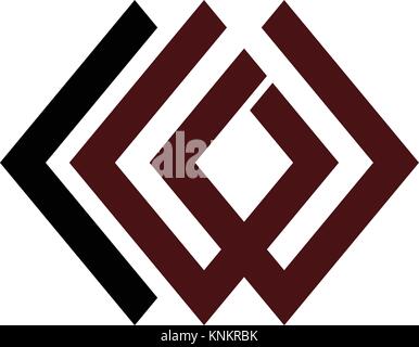 Letter L W Modern Stock Vector