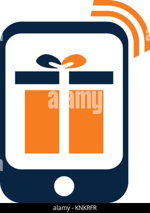 Mobile Gift Boxes Stock Vector
