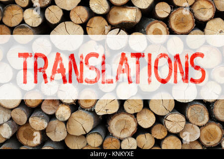 Conceptual announcement text caption inspiration showing Translations Business concept for  Translate Explain Plead Book Language written on wooden ba Stock Photo