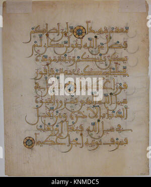 Folio from a Qur'an Manuscript ca. 1180 This folio from a dispersed Qur ...