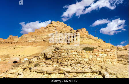 View of Chenini, a fortified Berber village in South Tunisia Stock Photo