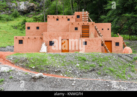 Houses of a wild west cowboy town for a movie set Stock Photo