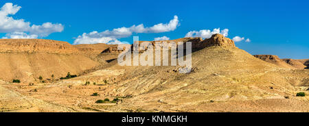 Landscape near Doiret village in South Tunisia Stock Photo