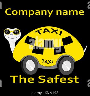 turtles-taxi sticker safest taxi logo icon Stock Vector