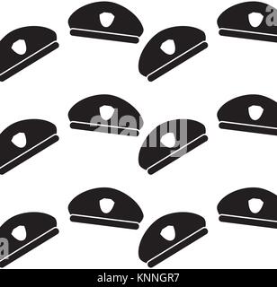seamless pattern police hat uniform accessory Stock Vector