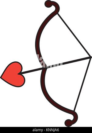 bow and arrow love romantic symbol Stock Vector