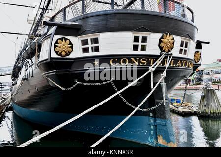 USS Constellation Navy warship, Baltimore, MD, USA Stock Photo