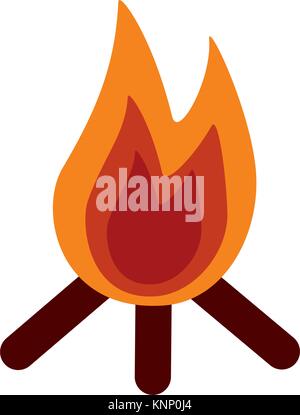 bonfire flame hot wooden warm icon Stock Vector Image & Art - Alamy