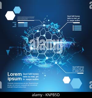 Set Of Infographic Elements World Map Globe Tech Abstract Background Template Banner With Copy Space Stock Vector
