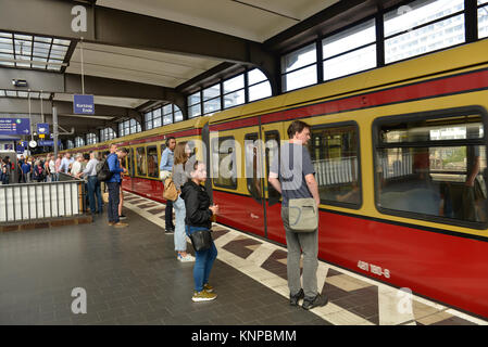 City railroad, railway station zoo, Charlottenburg, Berlin Germany, S-Bahn, Bahnhof Zoo, Berlin Deutschland Stock Photo