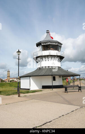 Harwich Maritime museum is located in the old lower lighthouse by Harwich harbour. The high lighthouse can be seen behind. Stock Photo