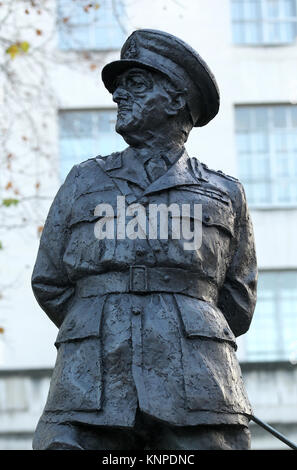 London, UK. 12th December, 2017. Statue of Field Marshal Alan Francis Brooke, Stock Photo