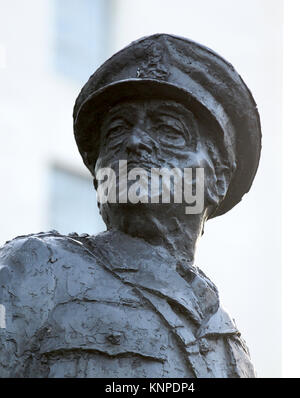 London, UK. 12th December, 2017. Statue of Field Marshal Alan Francis Brooke, Stock Photo