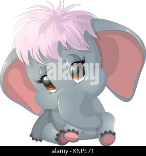 Beautiful cute elephant Stock Vector