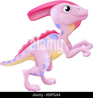 Cute Parasaurolophus Cartoon Dinosaur Stock Vector