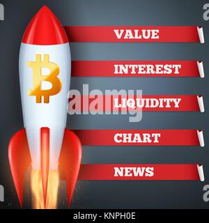 Bitcoin infographic illustration. Stock Vector