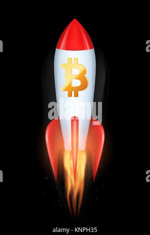 The concept of bitcoin growth Stock Vector