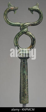 Bronze finial of a kerykeion (herald's staff) MET GR161 255934 Stock Photo