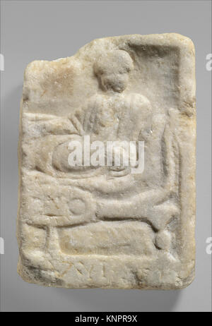 Fragment of a marble votive relief dedicated to a hero MET DP261229 255696 Stock Photo