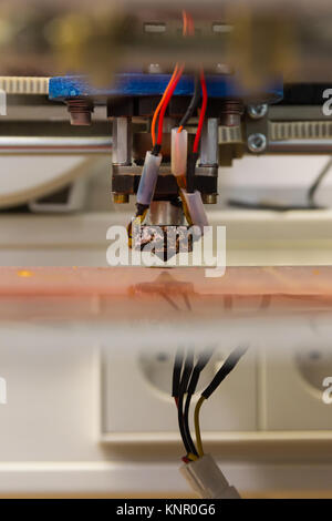 3D Printer Tip Reflective Table Surface Operation Jet Equipment Manufacturing Stock Photo