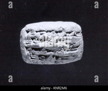 Cuneiform tablet impressed with two cylinder seals- administrative record MET ME62 85 3 325514 Stock Photo