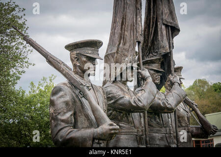The Honor Guard Sculpture, depicting the Colors Flight of the United States Air Force, at Imperial War Museum, Duxford England, UK Stock Photo