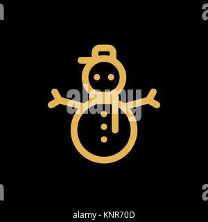 Snowman bell simple style flat icon vector illustration. Stock Vector