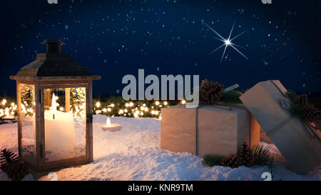 beautiful christmas background. 3d rendering Stock Photo