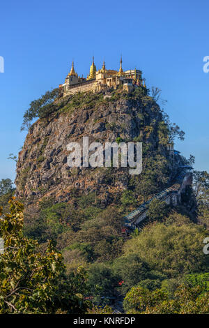 Mount Popa, Taung Kalat, Myanmar, Asia Stock Photo