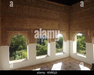 A room in Alhambra, Granada, Spain Stock Photo