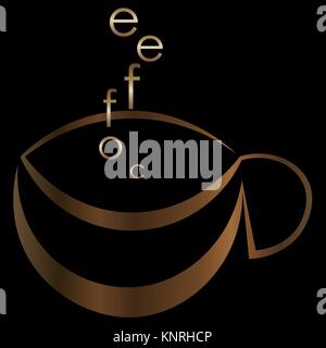 coffee mug in the form of coffee beans coffee logo icon Stock Vector