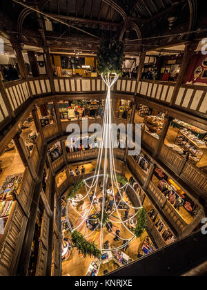 Liberty store Christmas decorations, London, UK. Stock Photo