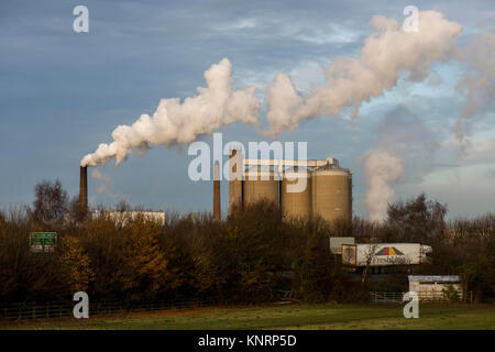 A view of one of the British Sugar Factories at Newark-on-Trent, Nottinghamshire, UK. Image taken from the A46 road Stock Photo