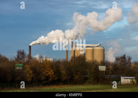 A view of one of the British Sugar Factories at Newark-on-Trent, Nottinghamshire, UK. Image taken from the A46 road Stock Photo