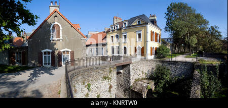 Boulogne-sur-Mer (northern France): ramparts in the Old Town. Fortifications and properties Stock Photo