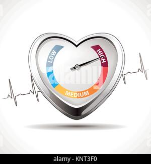 Hypertension concept - Healty heart – stock illustration Stock Vector