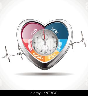 Hypertension concept - Healty heart – stock illustration Stock Vector